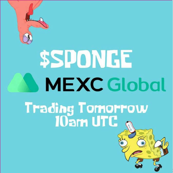 Preço de Meme coin top performance $SPONGE prestes a explodir – Listagem MEXC para quinta-feira, além do anúncio de troca