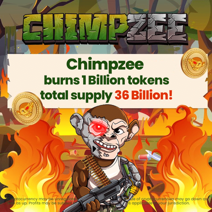 Chimpzee queima mais 1 bilhão de tokens CHMPZ, nova meta de aumento será anunciada em breve