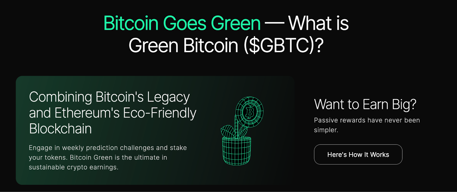 Green Bitcoin ($GBTC) é a próxima grande novidade no mundo do Bitcoin – Lucre com previsões sobre o BTC
