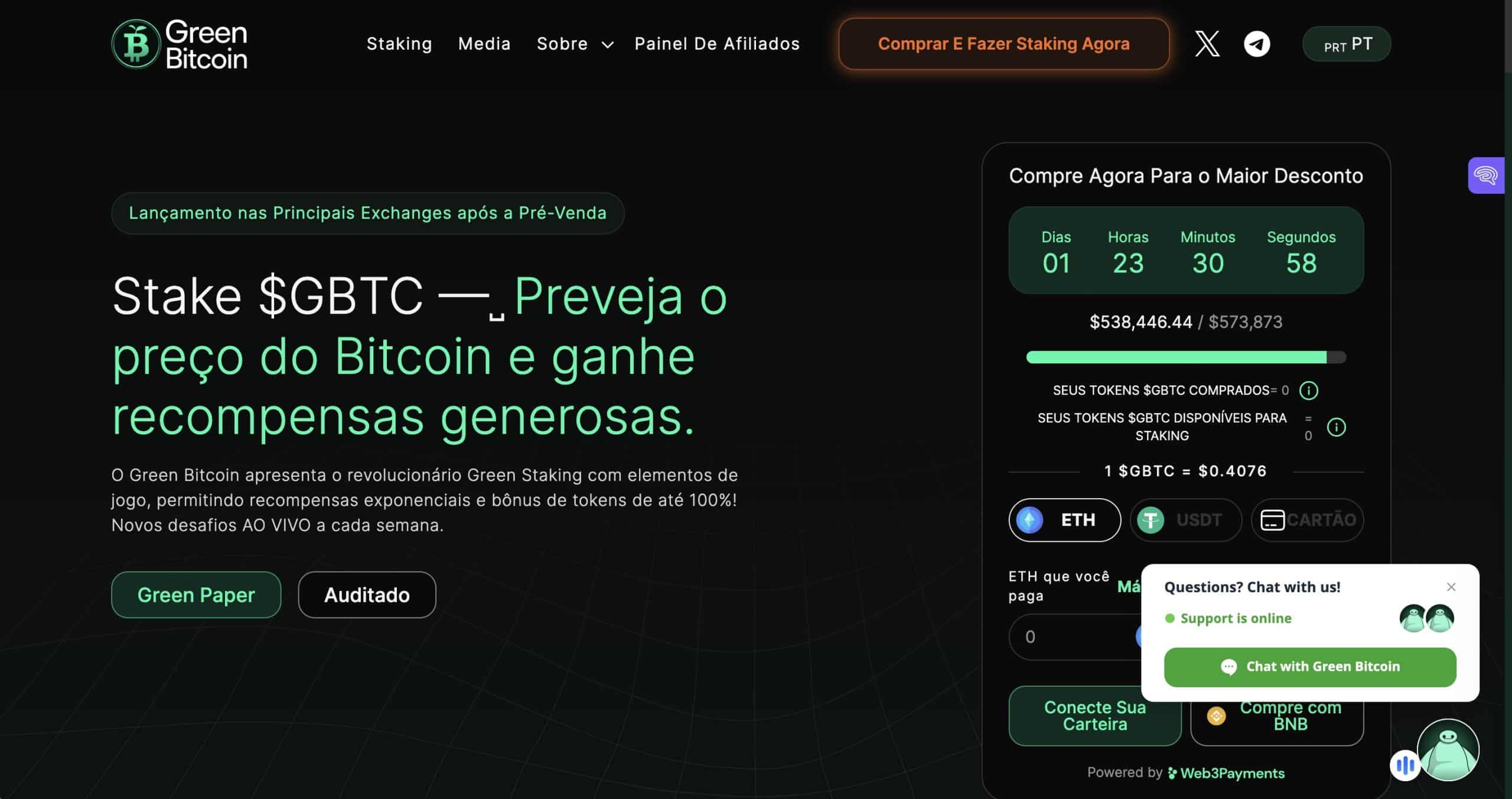 Futuro do Bitcoin – Nova ferramenta predict-to-earn do Green Bitcoin (GBTC)